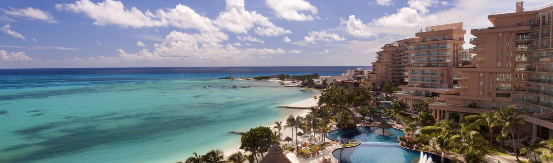 View of the Grand Fiesta Americana, Cancun Mexico CME CLE CE destination.