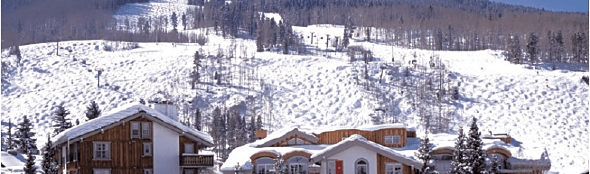 Snowy front of The Christiania in Vail Colorado
